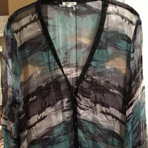 Buffalo David Bitton Blue/Green Blouse - Size S/P
